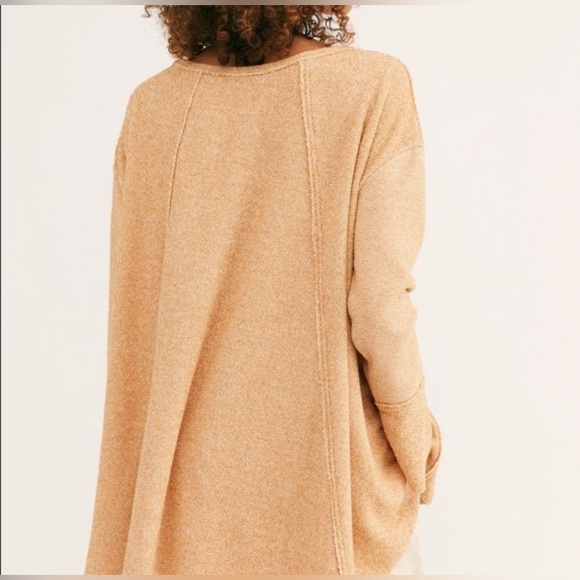 Free People Franny Pullover Honey Ginger size small (oversized) EUC - Picture 2 of 10